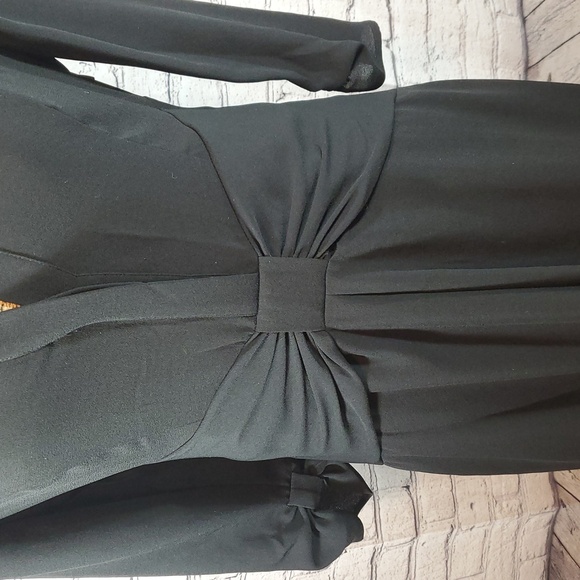 BCBGMaxAzria Black Midi 3/4 Sleeve Dress Size 6 - Picture 4 of 12